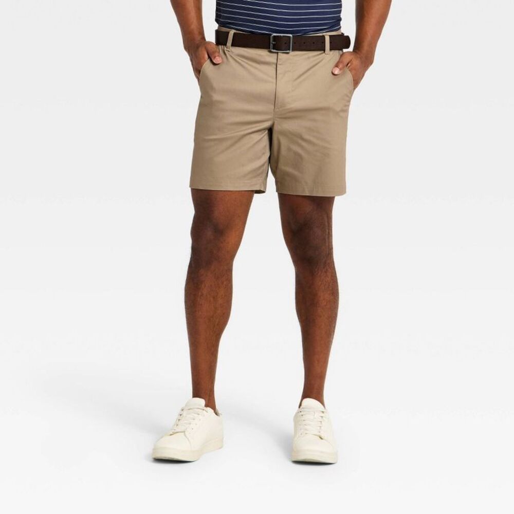 Men's Cooling Golf Shorts 7" - All In Motion Khaki 34